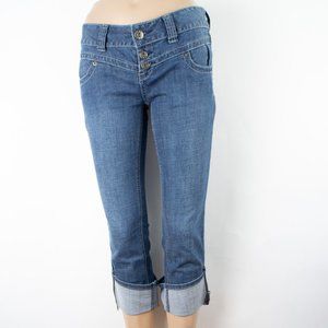 Guess Jeans Capri 26 (29 X 21) Women's Denim Jeans Medium Wash Button Fly